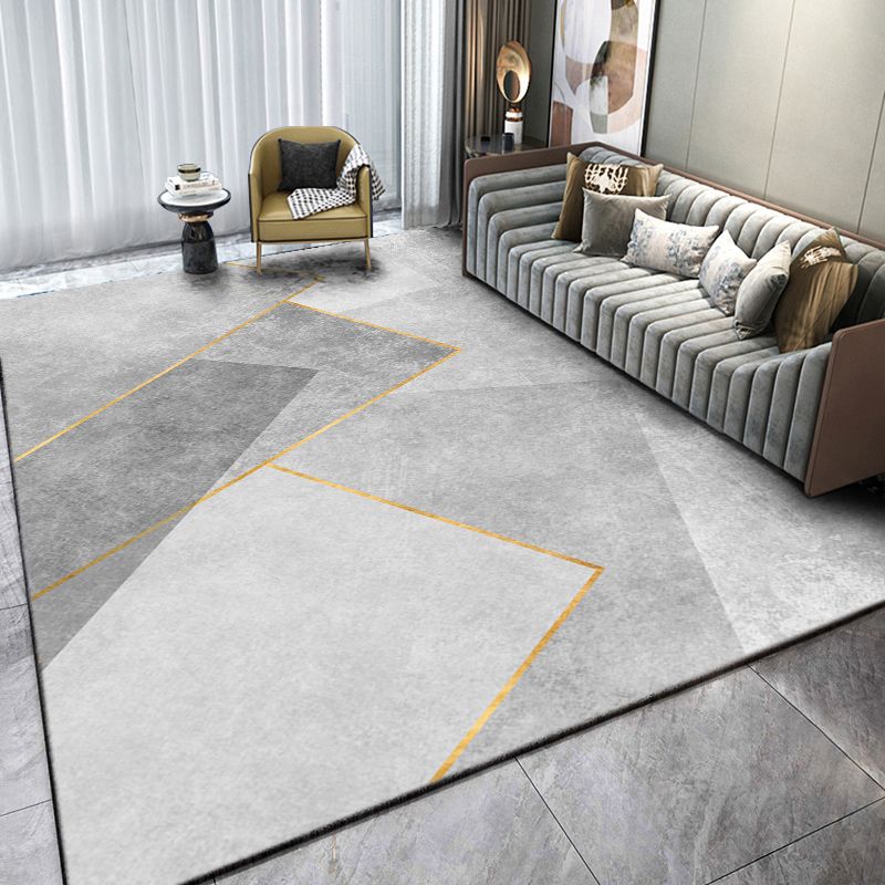 Modern Rug Rectangle Geometric Printed Non-Slip Backing Carpet Adult Casual Indoor Rug