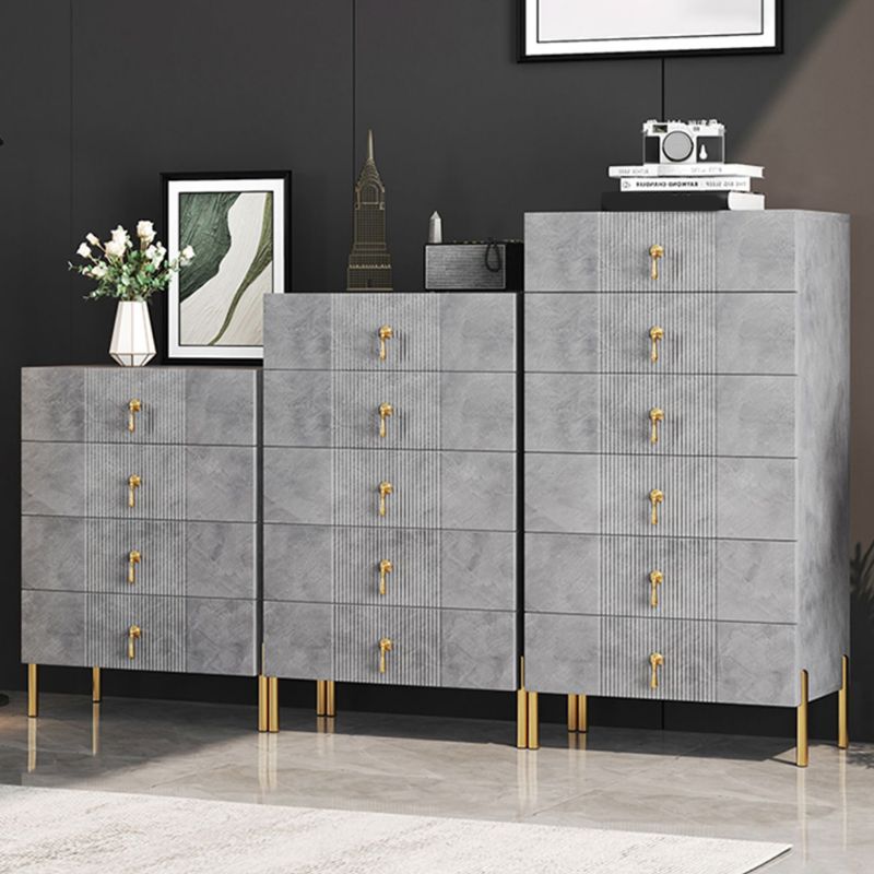 Contemporary Glam Chest Wooden Storage Chest with Soft-Close Drawers