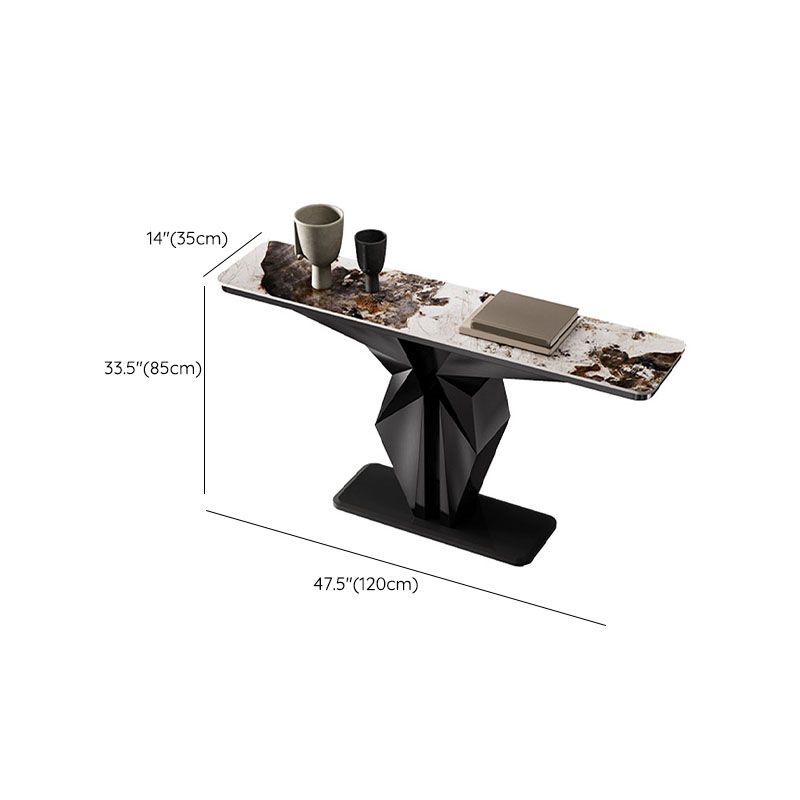 Rectangle Contemporary Console Table Gold/Black Stone Console Sofa Table