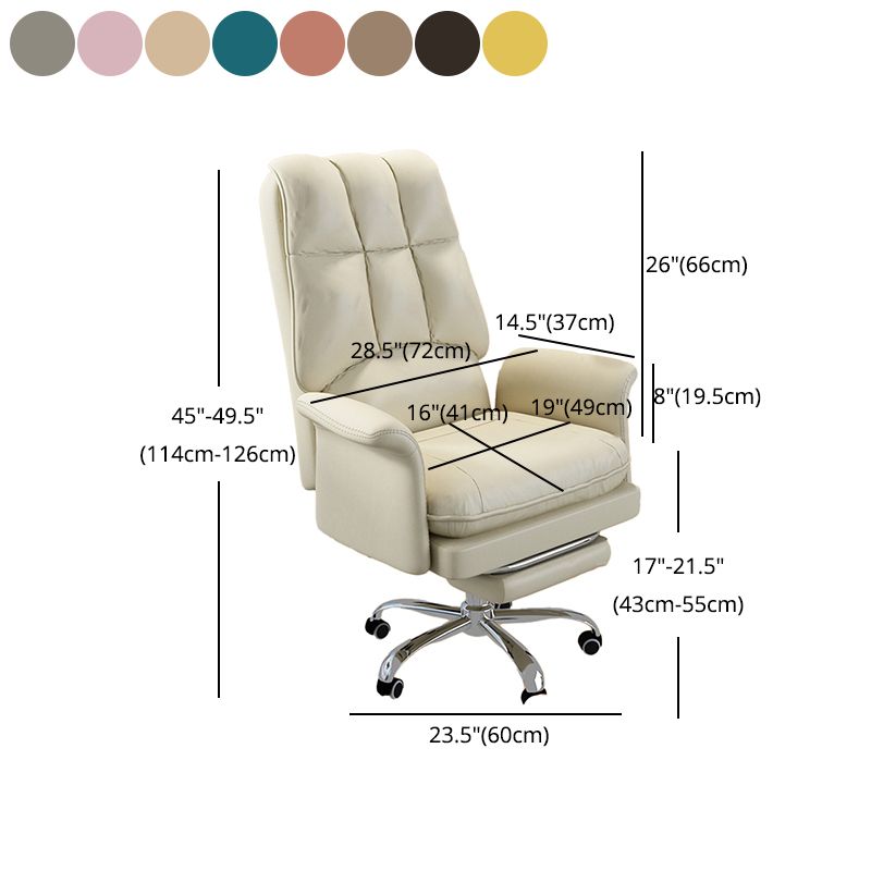 Chrome Steel Frame Modern Task Chair with Padded Arms High Back Computer Desk Chair