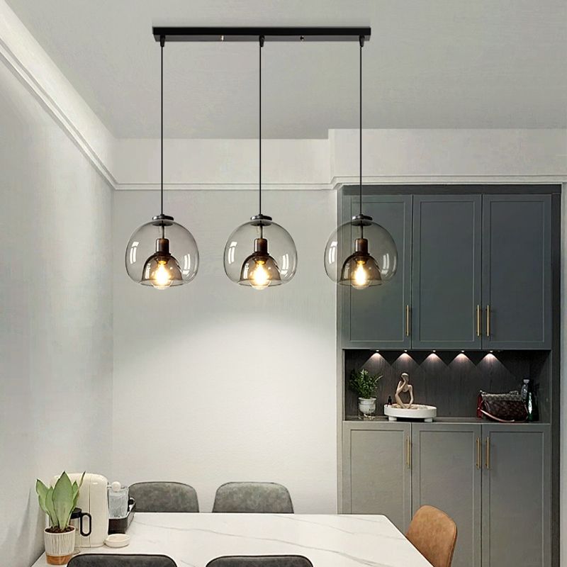 Glass Kitchen Island Pendant Modern Ceiling Fixture for Dining Room