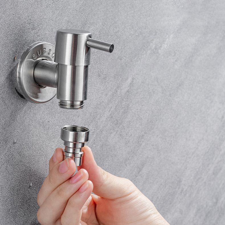 Contemporary Wall Mounted Bathroom Faucet Lever Handles Stainless Steel Faucet