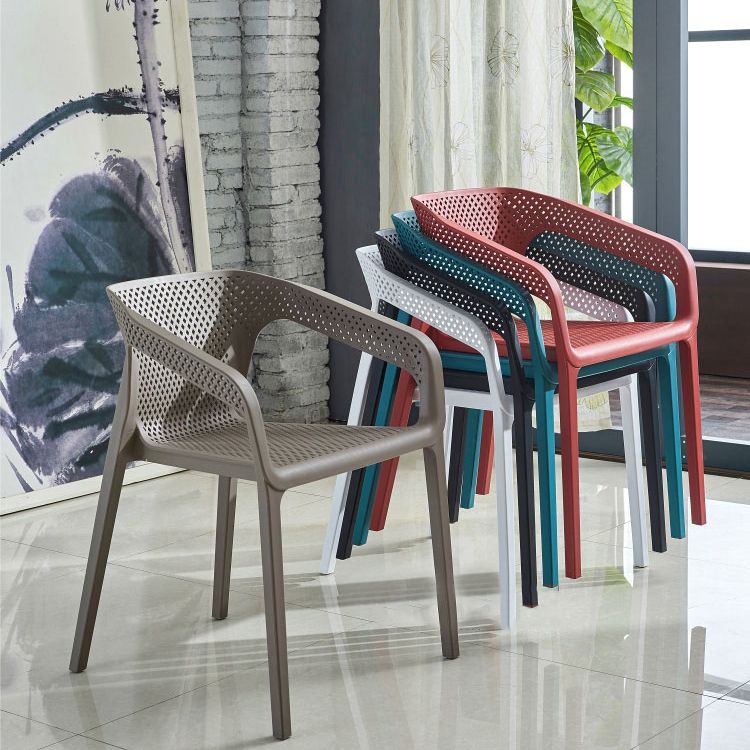 Sillas apilables de estilo moderno, sillones de comedor con patas de plástico para cocina