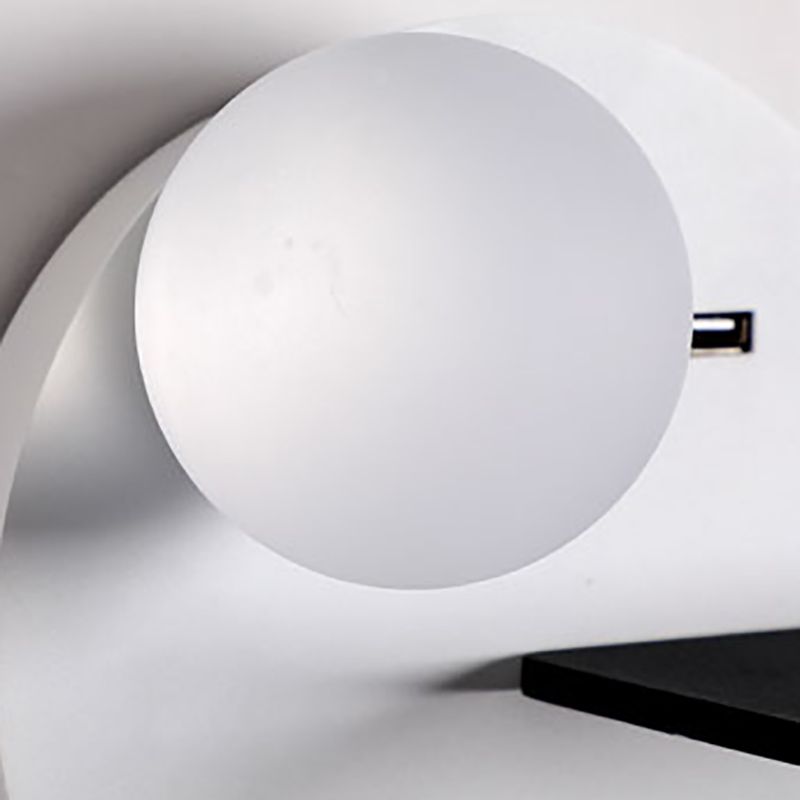 Runde USB -Lesemandlampe Nordic Metallic LED -Walllicht am Nacht