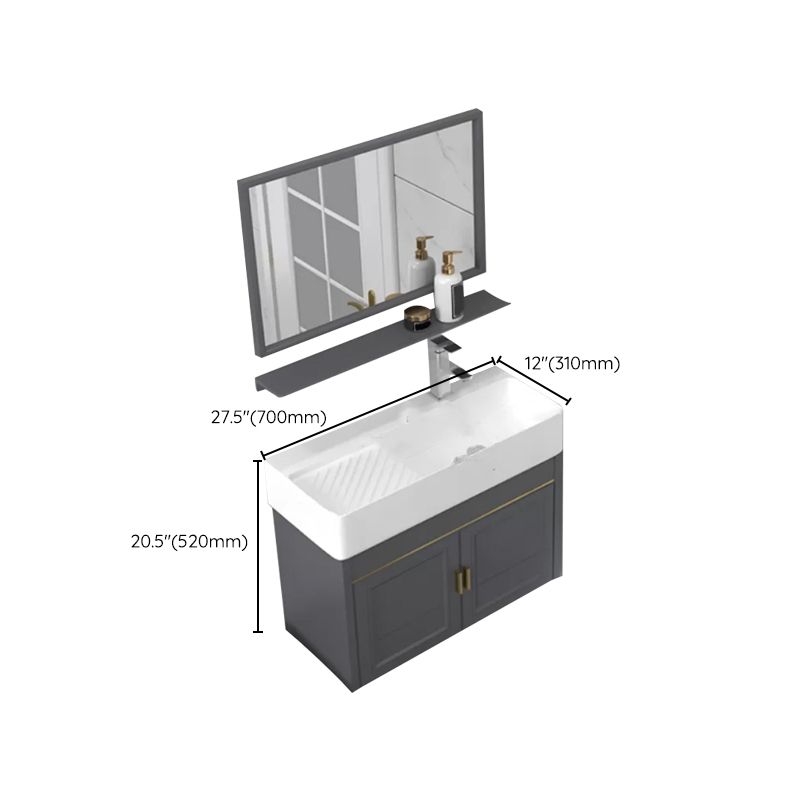 Modern Single Bath Vanity Wall Mount Ceramic Top Bathroom Vanity