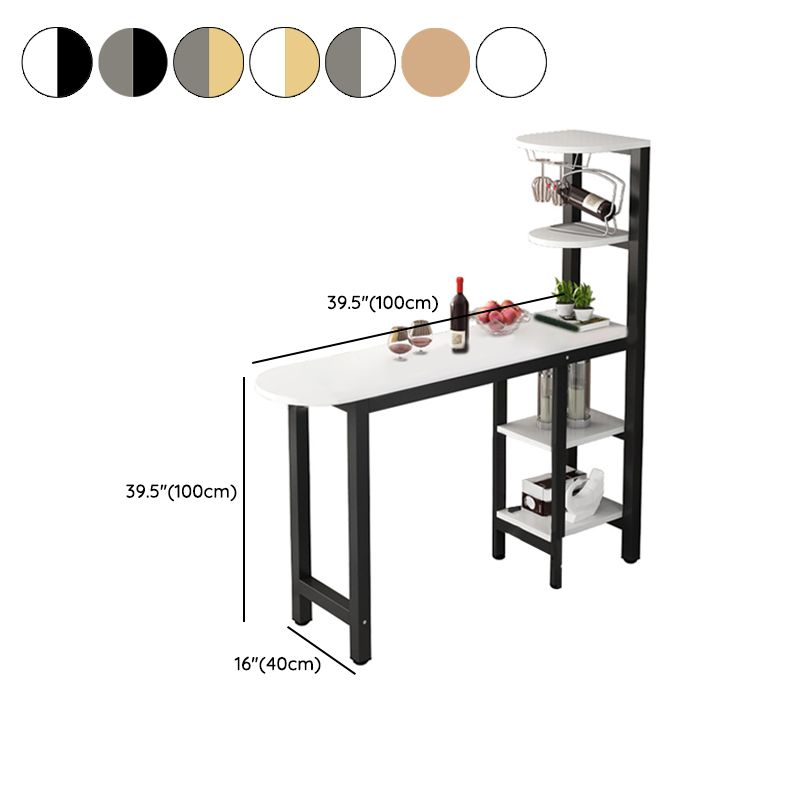 1/2 Piece Pub Dining Set Glam Style Bar Table with Metal Stool