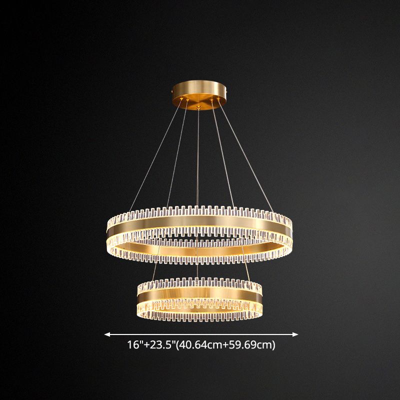Contemporary Interlace Rings Chandelier Lights Metal Hanging Pendant Light for Living Room