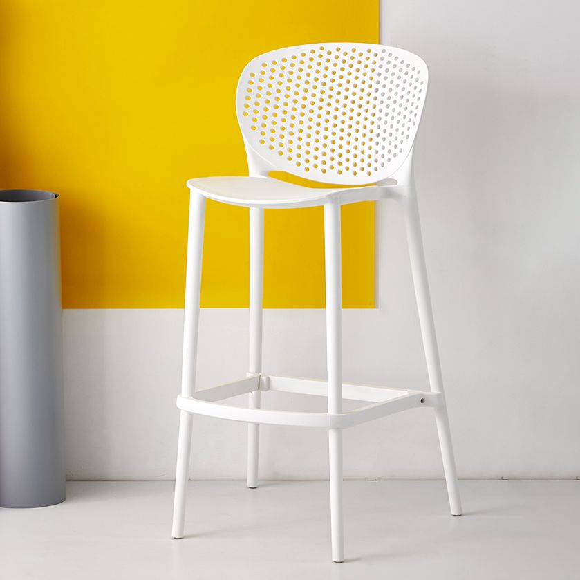 Industrial Stackable Armless Bar Stool Plastic Low Back Bar Stool