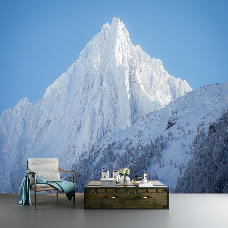 White Snow Mountain Wall Mural Environment Friendly for Study Room Home Decor