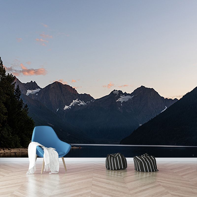 Modern Style Wall Mural Wallpaper Mountain Range Sitting Room Wall Mural