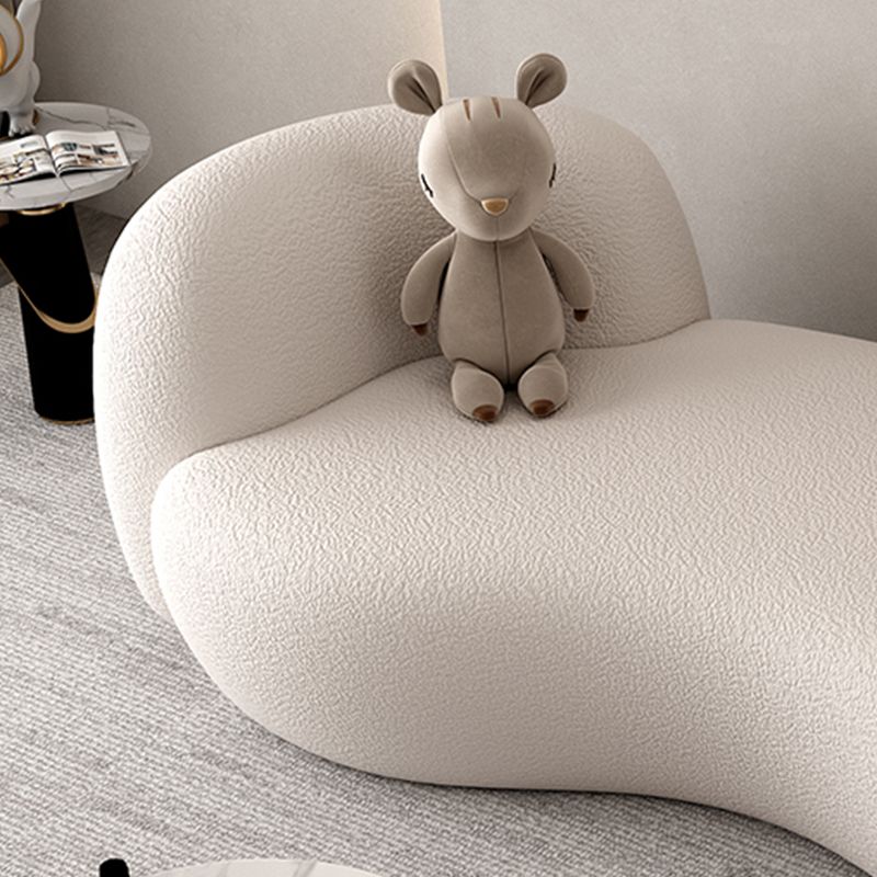 Contemporary Tight Back Tuxedo Arm Curved Settee Couch in Grey/white