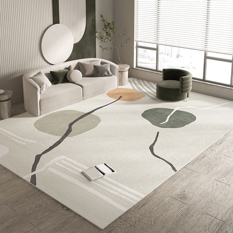 Simple Colorblock Rug Morandi Color Area Rug Polyester Easy Care Carpet for Bedroom