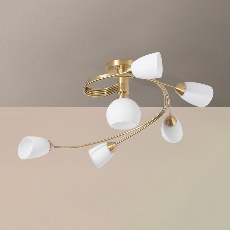 Metal Geometric Flush Mount Lights Contemporary Style 4/6 Lights Flush Ceiling Lights