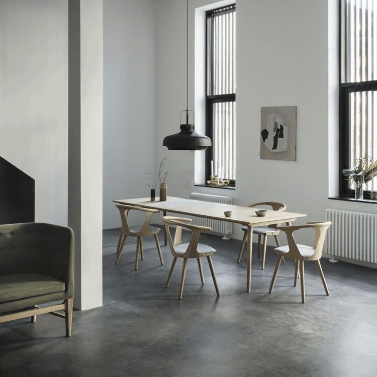 Scandinavian Style Upholstered Side Chair Slat Back Armless Dining Chair