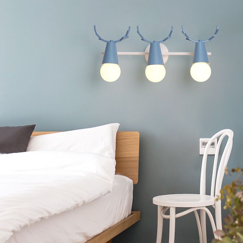 Modern Colorful Wall Sconce Light Creative Antlers Wall Light Fixture for Bedroom