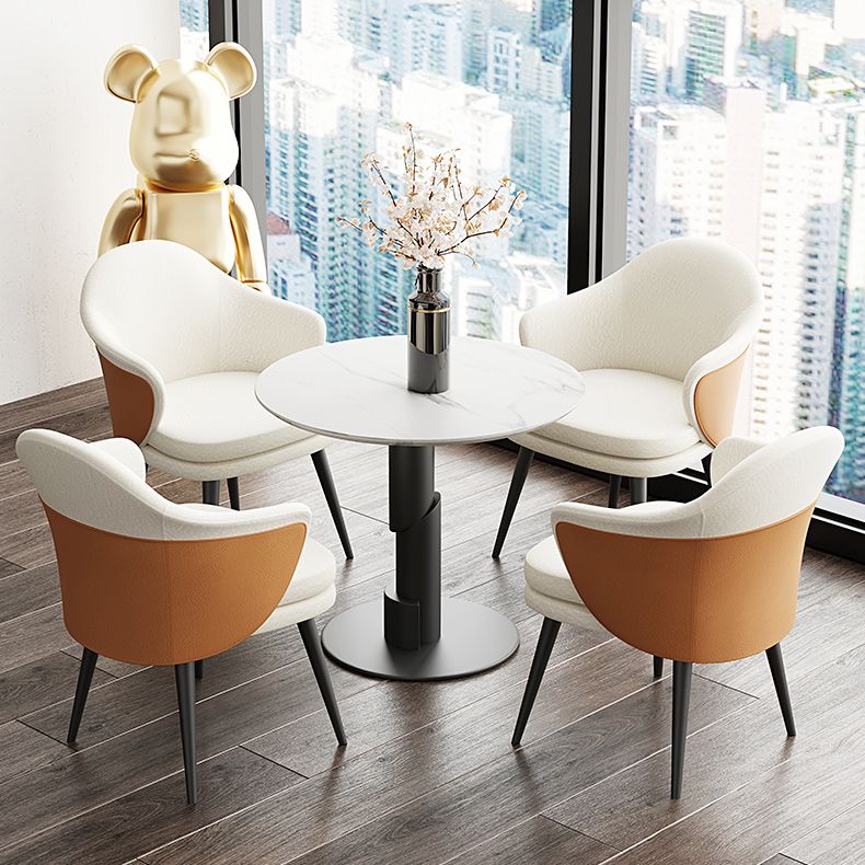 Modern Style Round Dining Table Sintered Stone Table with Tulip Base