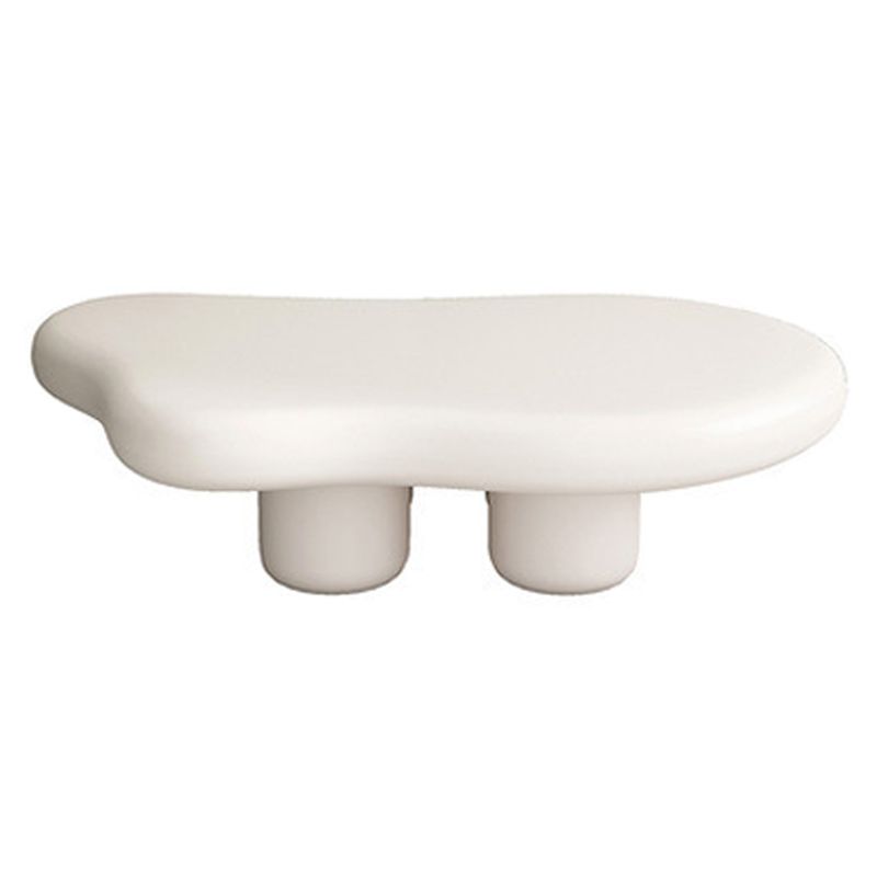 Scandinavian 4 Legs Coffee Table Free form Wooden Cocktail Table in White