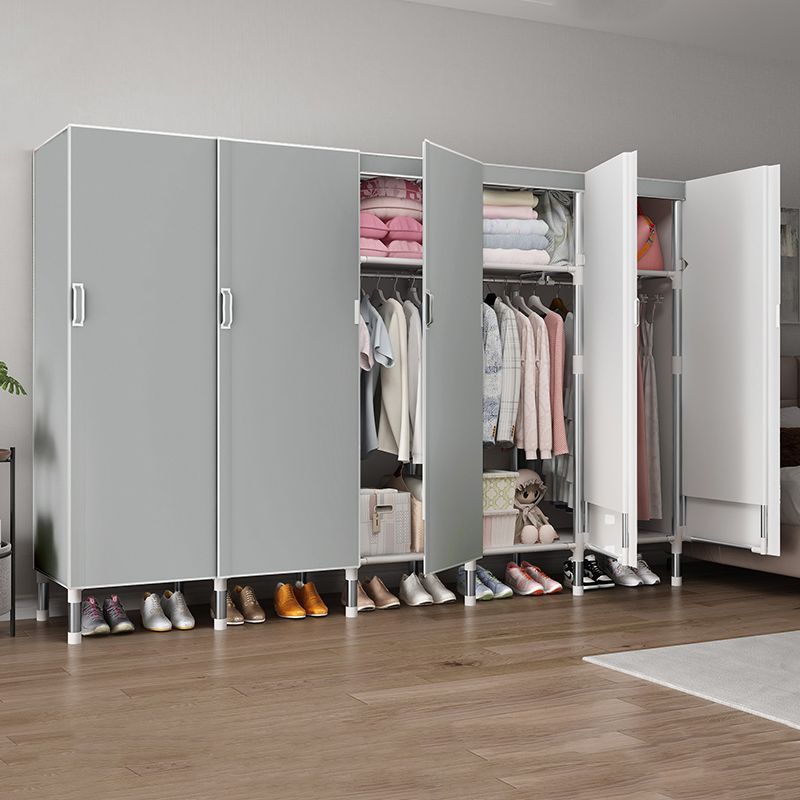 Hinged Wardrobe Armoire Modern with Legs Steel Wardrobe Closet for Home
