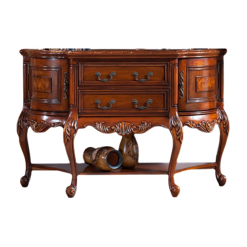 Free Form Shape Contemporary Console Table Brown Console Sofa Table