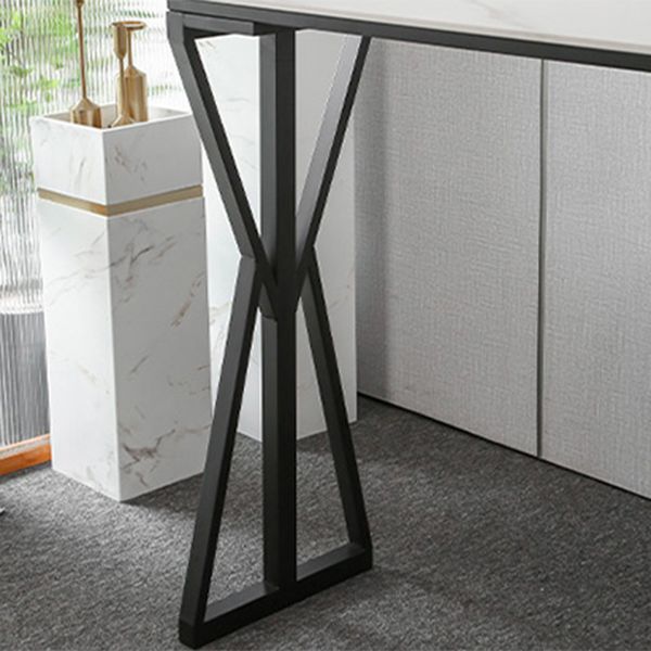 Modern 1/3/5 Pieces Bar Table Set Rectangle Stone Counter Table with Stools for Balcony