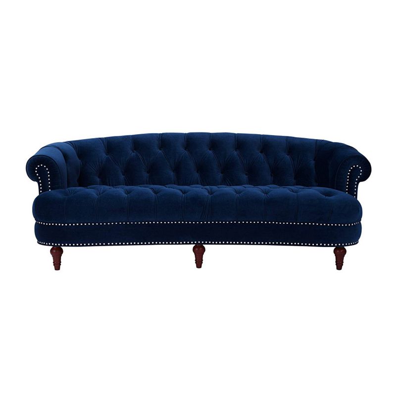 Classic Glam 3-seater Sofa  Rolled Arm Couch with Tufted Back for Living Room