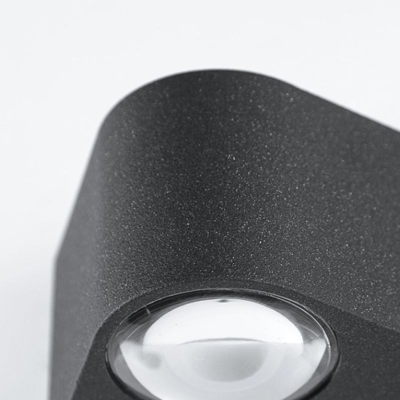 2 Light Geometric LED Wall Light Fixture Aluminum Wall Mounted Fixture in Black