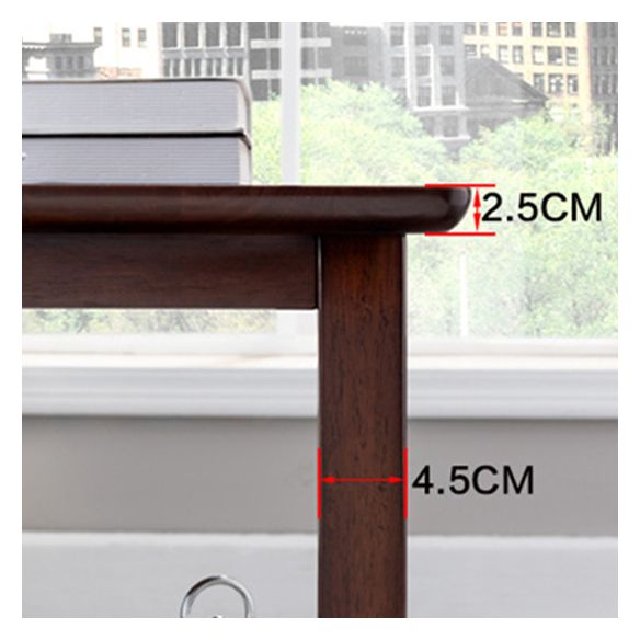 Modernistic Solid Wood 4 Legs Square Double Tier Accent Side Table