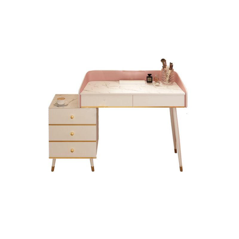 Wood Mirrored Vanity Desk with 5/6 Drawers Luxurious Dressing Table