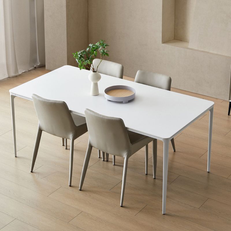 Modern Style 1/2/5/7 Pieces Dining Chairs Set Rectangle Stone Furniture in White
