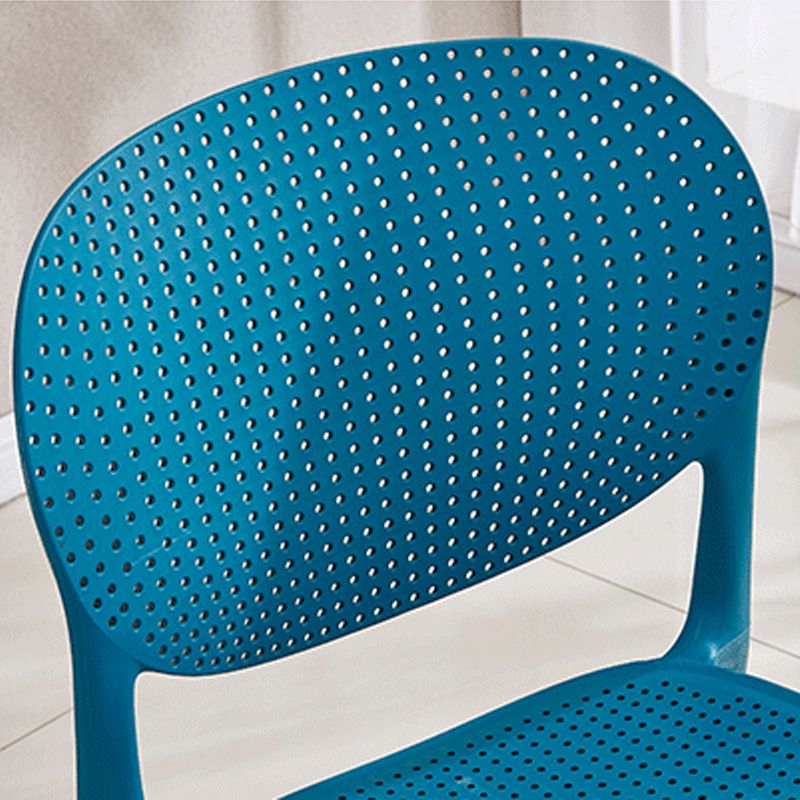 Silla lateral moderna de plástico para interior y exterior, silla lateral de comedor con respaldo abierto para el hogar