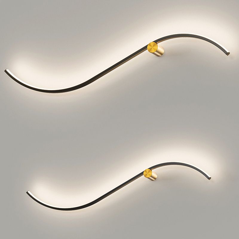 Aluminum Linear Wall Light Nordic Style 1 Light LED Wall Sconce for Living Room