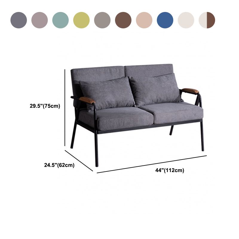 2-seater Sofa Square Arm 29.53" High with Black Frame  for Living Room