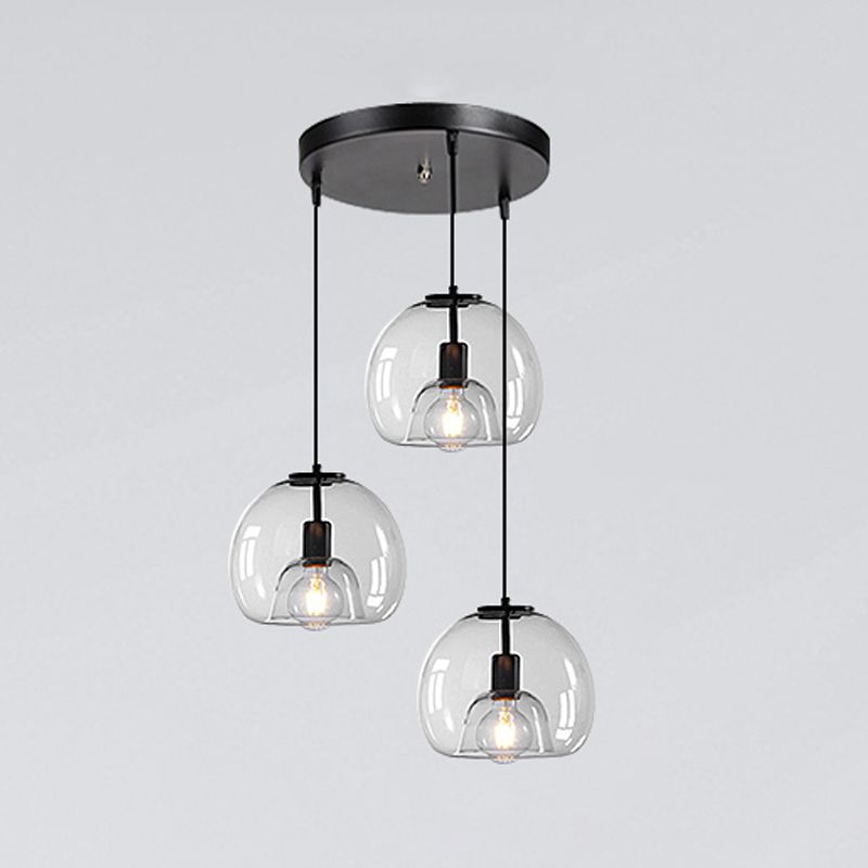 Glass Kitchen Island Pendant Modern Ceiling Fixture for Dining Room