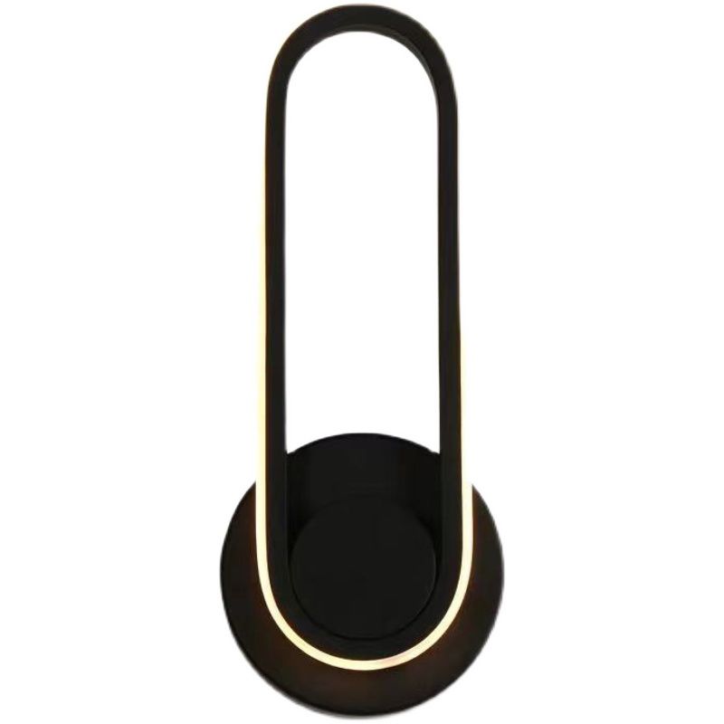 Oval Shape Metal Wall Light Modern Style Single Light Wall Sconce Light