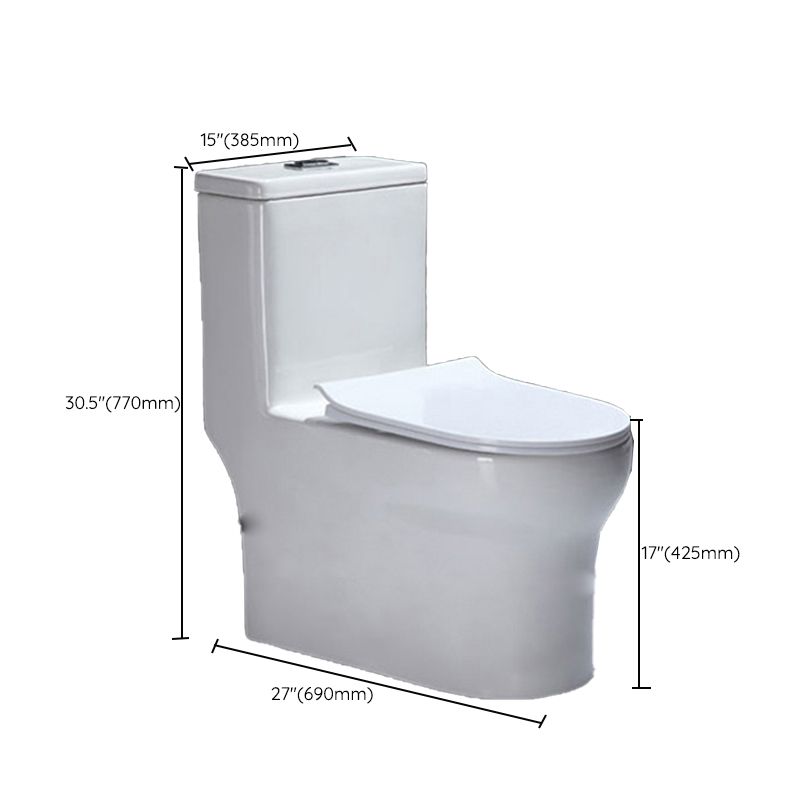 Contemporary Floor Mounted Toilet Seat Included Toilet Bowl for Bathroom