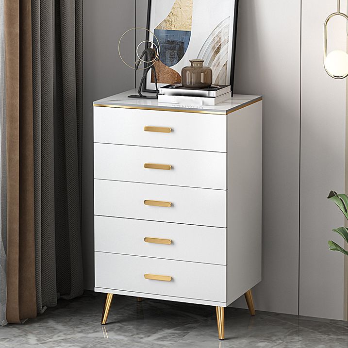 15.74" Wide Modern Accent Chest White Wooden Chest with Drawers