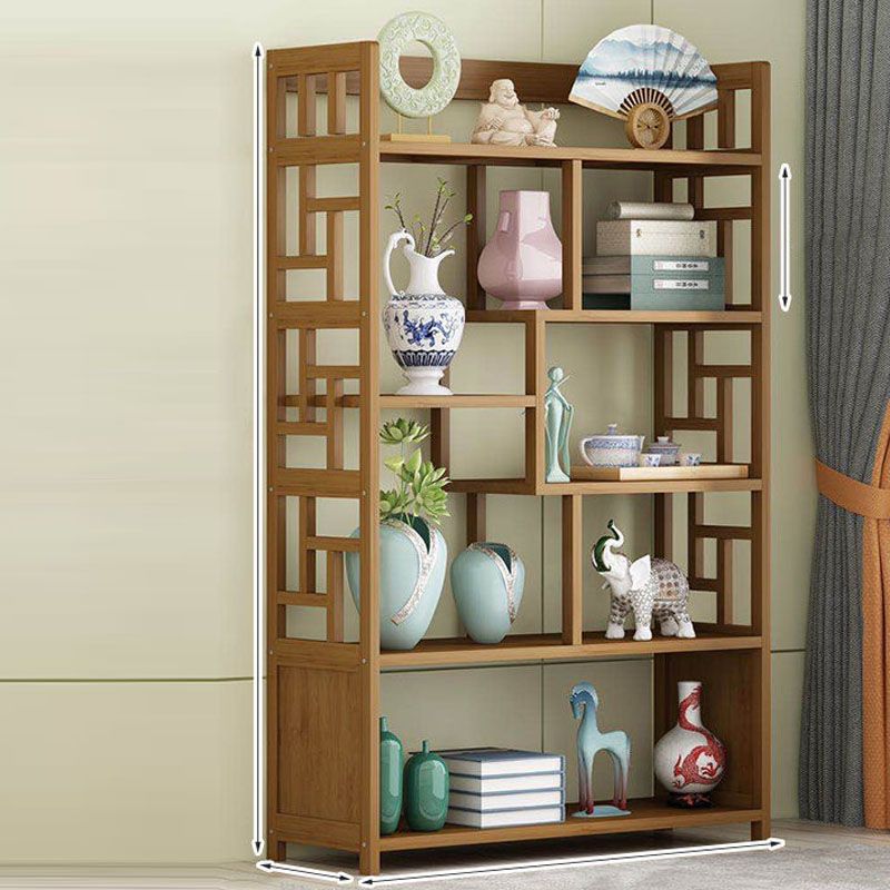 Modern Bamboo Floor Shelf Bookcase Open Book Shelf for Study Room