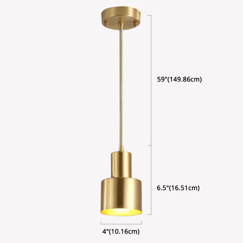 Shade Metal Hanging Pendant Light Minimalist Style Down Lighting Pendant for Bedroom