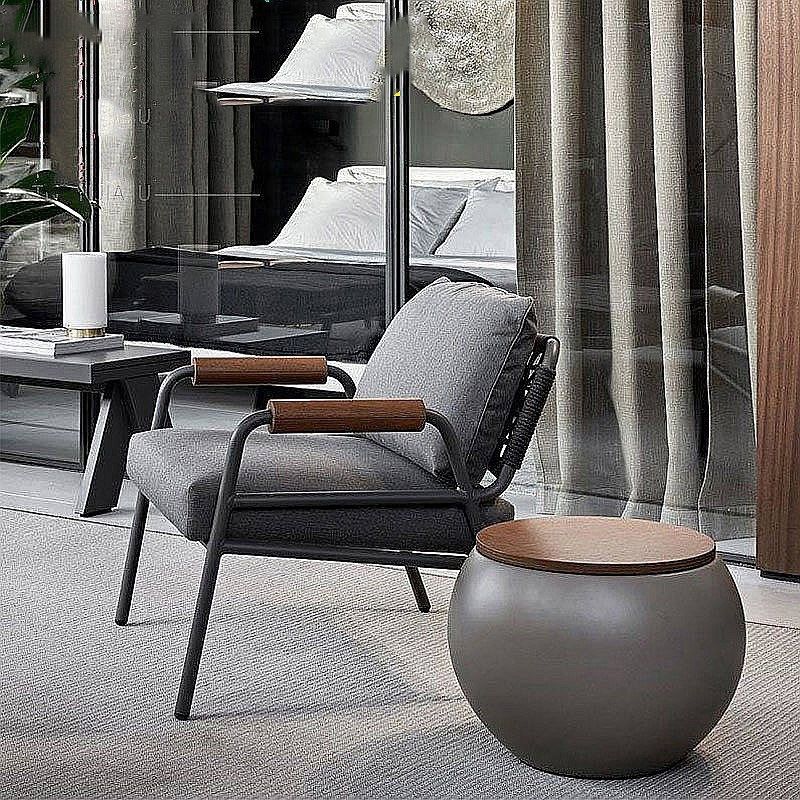 27.56" Wide Scandinavian Style Single Sofa Chair Fixed Back Arm Chair