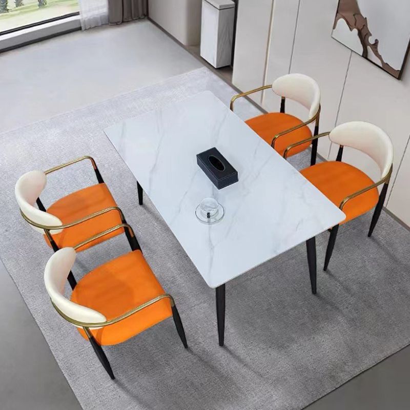 Glam Kitchen Dining Arm Chair Upholstered Dining Chairs for Home