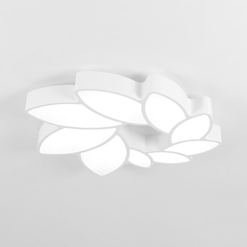 White Wreath Shaped Flush Mount Minimalism LED Acrylic Ceiling Lighting in Warm/White/3 Color Light for Living Room