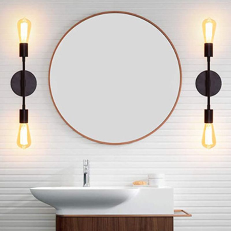 Modern Minimalist Golden and Black Metal Wall Light Sconce for Washroom