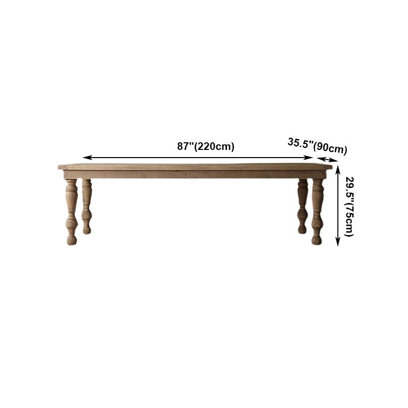Mesa de comedor rectangular de madera de pino moderna con 4 patas para restaurante