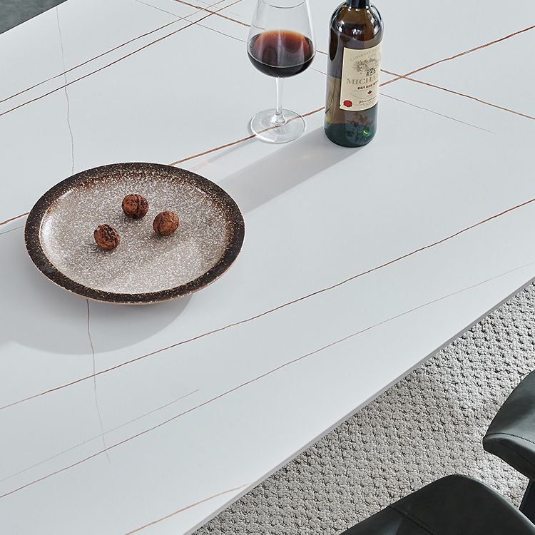 Rectangle Dining Table Stone Dining Table with 4 Legs for Dining Room