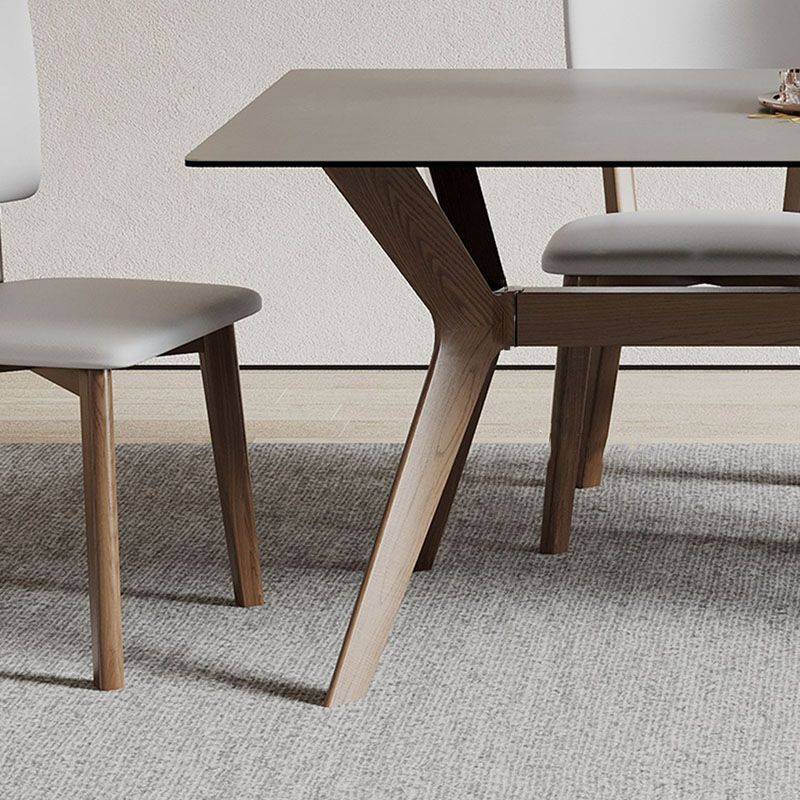 Rectangle Modern Dining Table Sintered Stone Dinner Table for Dining Room