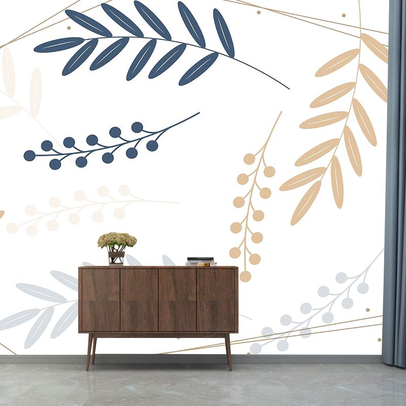 Modern Plant Wall Murals Stain Resistant Wall Art for Home,Waterproof and Antifouling