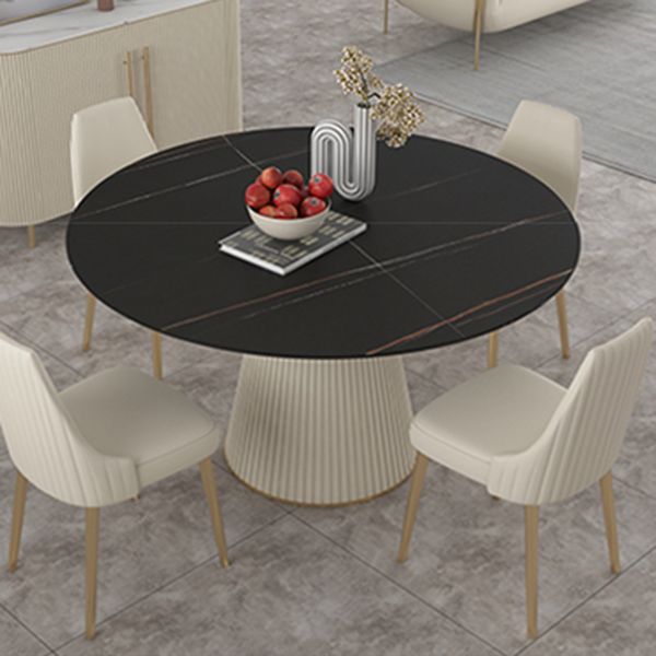 Traditional Luxury Dining Table Round Sintered Stone Dining Table for Home