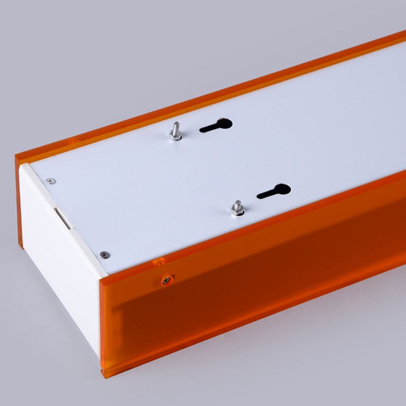 Orange / Purple Flush rectangulaire Mount Lamp Contemporary Led Metal Flush Ceiling Light for Dining Room