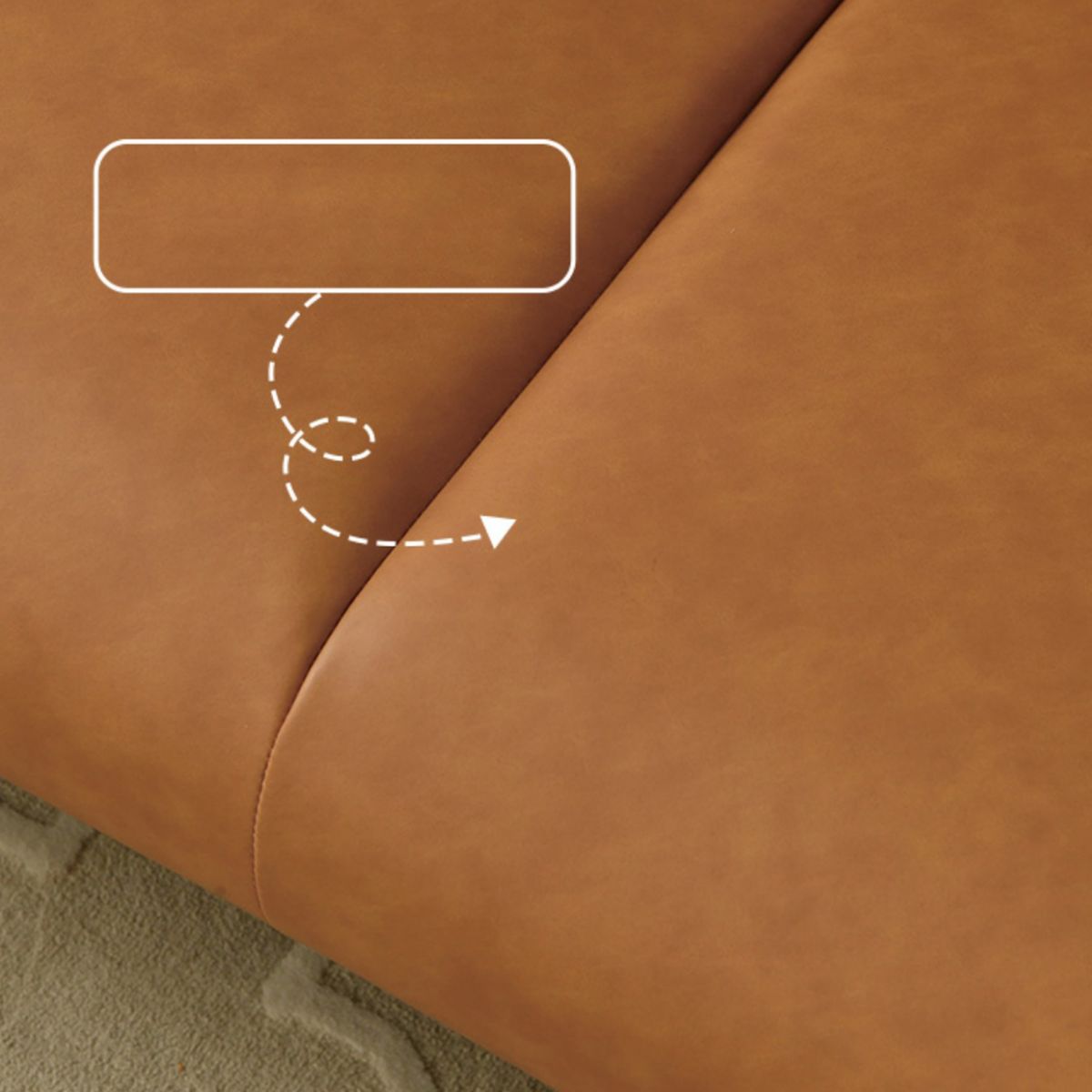 Faux Leather Standard Sofa Square Arm Sofa withTufted Back in Solid Wood