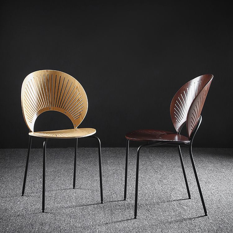 Metal Contemporary Kitchen Dining Side Chair Open Back Dining Chairs